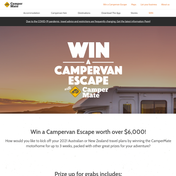 Win a Campervan Escape worth over $6,000!
