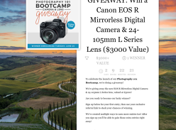 Win a Canon EOS R Mirrorless Digital Camera & 24-105mm L Series Lens