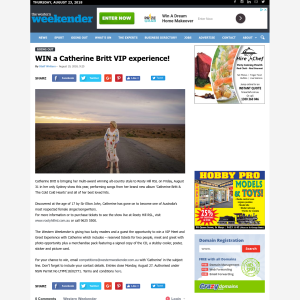 Win a Catherine Britt VIP experience