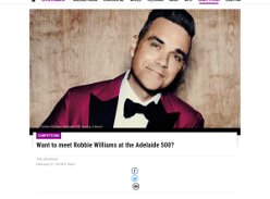 Win a chance to meet Robbie Williams