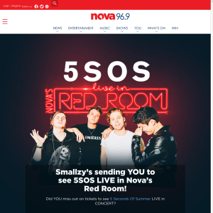 Win a chance to see 5SOS LIVE in Nova’s Red Room