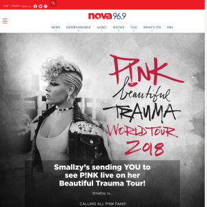 Win a chance to see P!NK live on her Beautiful Trauma Tour