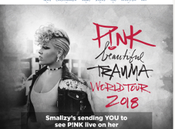 Win a chance to see P!NK live on her Beautiful Trauma Tour