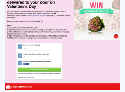 Win a chocolate bouquet delivered to your door on Valentine's Day!