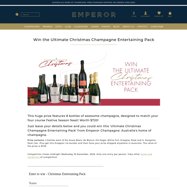 Win a Christmas Champagne Entertaining Pack