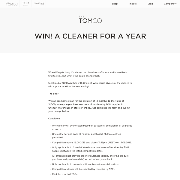 Win a Cleaner for a Year