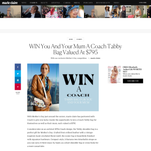 Win a Coach Tabby Bag for you & your Mum!