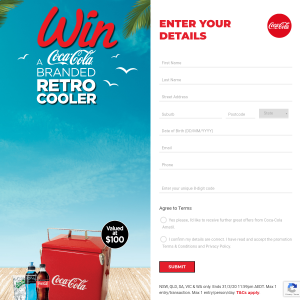 Win a Coca-Cola branded retro cooler