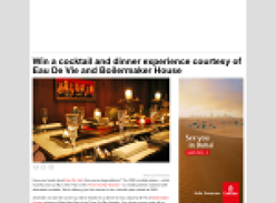 Win a cocktail and dinner experience courtesy of Eau De Vie and Boilermaker House
