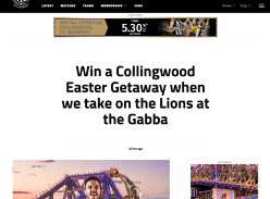 Win a Collingwood Easter Getaway to Brisbane for 2