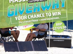 Win a Companion 75L Lithium Camping Fridge & 200W Solar Blanket Charger