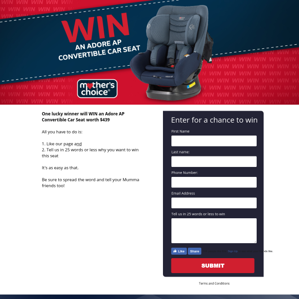 Win a Convertible Car Seat