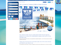 Win a Cruise for 2 valued at $3500 on Golden Princess®
