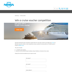 Win a cruise voucher competition