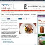 Win a culinary experience with Mercure Canberra!