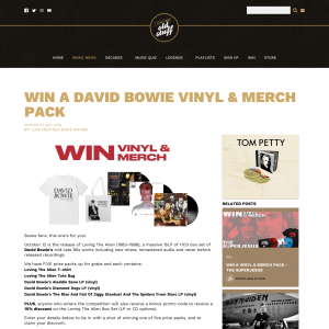 Win a David Bowie Vinyl & Merch Pack