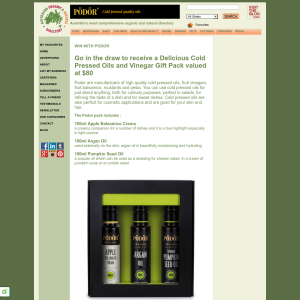 Win a Delicious Cold Pressed Oils and Vinegar Gift Pack