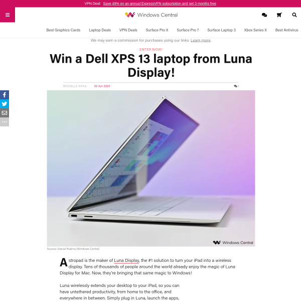 Win a Dell XPS 13 Laptop & Luna Display
