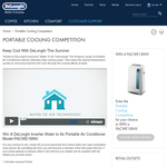 Win a DeLonghi Inverter Water to Air Portable Air Conditioner!