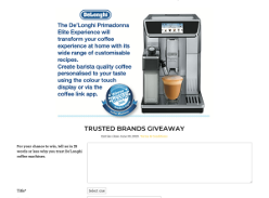 Win a De'Longhi Primadonna Elite coffee machines!