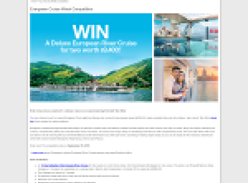 Win a Deluxe European River Cruise for 2 worth $9,400!