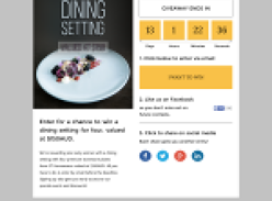 Win a dining setting for 4 valued at $150!