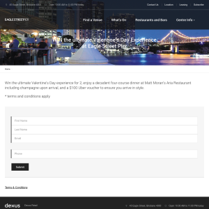 Win a dinner for two for Valentine's Day