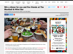 Win a dinner for you & a 5 friends at the 'Meatball & Wine Bar'! (VIC Residents ONLY)