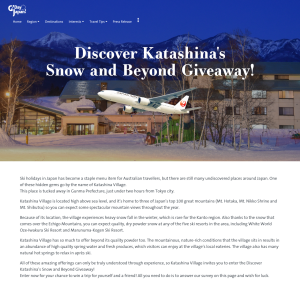 Win a 'Discover Katashina’s Snow and Beyond' Holiday in Japan for 2