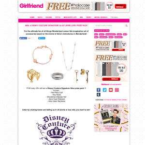 Win a 'Disney Couture' Signature Alice Jewellery Prize Pack!