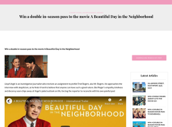 Win a Double in-Season Pass to The Movie A Beautiful Day in The Neighborhood