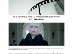 Win a double pass to a preview screening of Red Sparrow