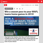 Win a Double pass to every WAFL game of the team of your choice