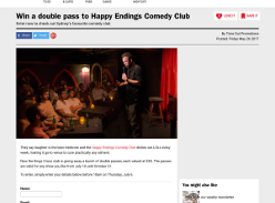 Win a double pass to 'Happy Ending' Comedy Club! (Flights & Accommodation NOT Included)