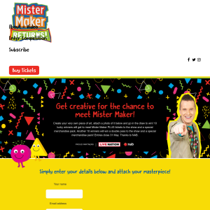 Win a double pass to Mister Maker show and a special merchandise pack
