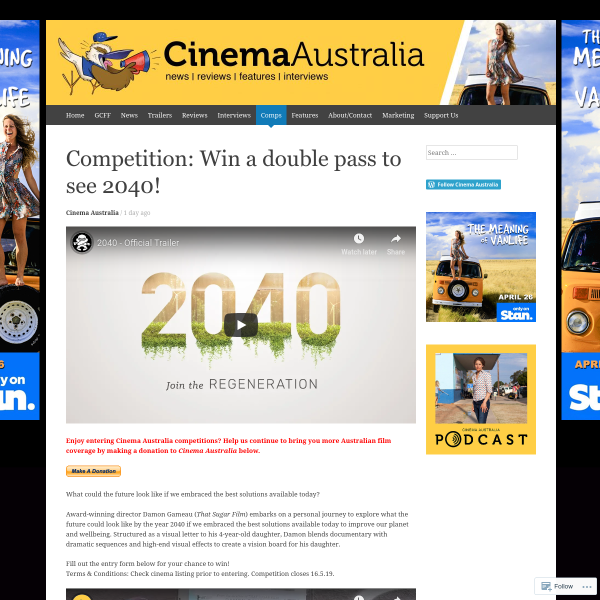 Win a double pass to see 2040