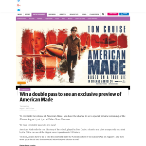 Win a double pass to see an exclusive preview of American Made