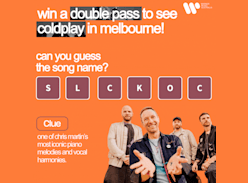 Win a Double Pass to see Coldplay Live in Melbourne