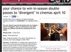 Win a Double Pass to see Divergent