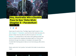 Win a Double Pass to See John Wick: Chapter 3 – Parabellum