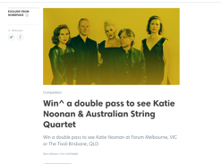 Win a Double Pass to See Katie Noonan in Melbourne or Brisbane