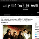 Win a double pass to see Motley Crue & an autographed pair of Tommy Lee signature drumsticks! - May The Rock Be With You