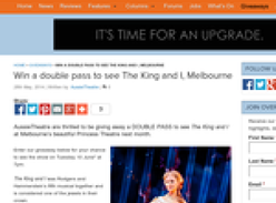 Win a double pass to see The King and I, Melbourne