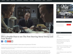 Win a Double Pass to see The Post Starring Meryl Streep and Tom Hanks