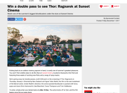 Win a double pass to see Thor: Ragnarok at Sunset Cinema