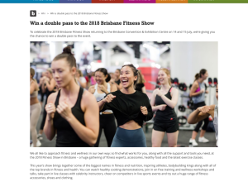 Win a double pass to the 2018 Brisbane Fitness Show