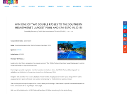 Win a double pass to the SPASA Pool and Spa Expo 2018