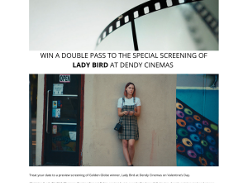 Win a double pass to the special screening of Lady Bird at Dendy Cinemas
