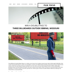 Win a double pass to Three Billboards outside Ebbing, Missouri