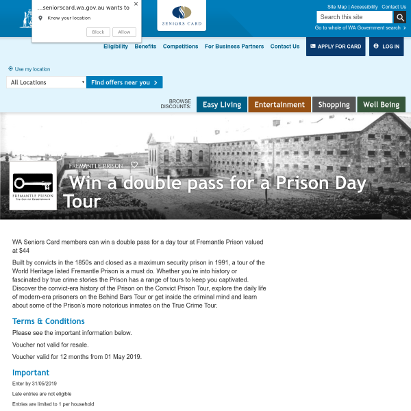 WIN a DP for a day tour at Fremantle Prison